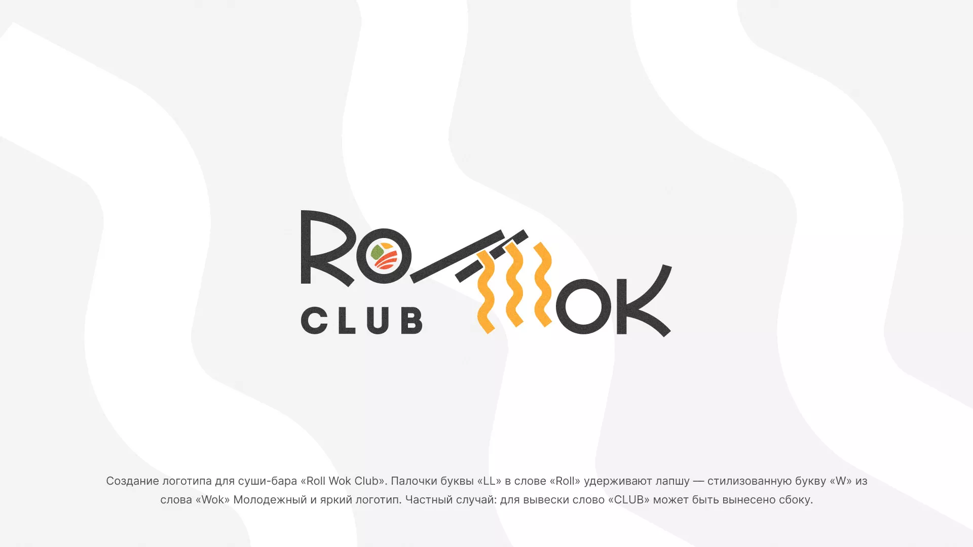 Создание логотипа суши-бара «Roll Wok Club» в Нытве